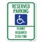 Signmission Reserved Parking Permit Required $100 Fine Alum Rust Proof Parking Sign, 18" x 24", A-1824-23060 A-1824-23060 - alternate 1